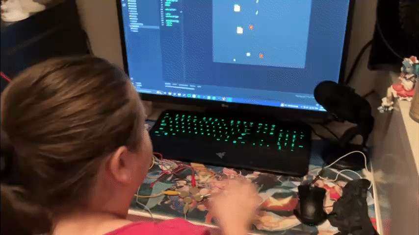 I tried coins for the controls, which ended up being too small to use well.