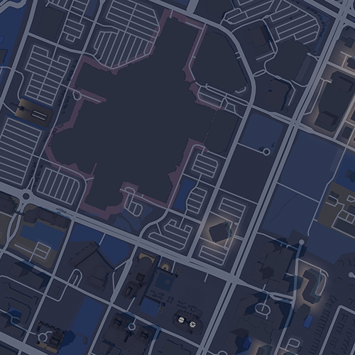 First experiment in Mapbox where I created the color palette myself with colors I liked.