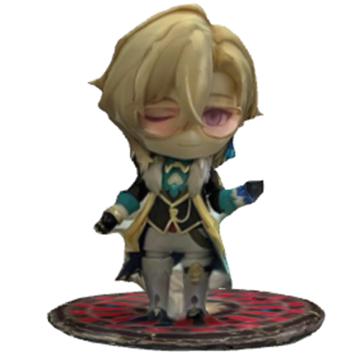 Front angle of the finished Aventurine figure.