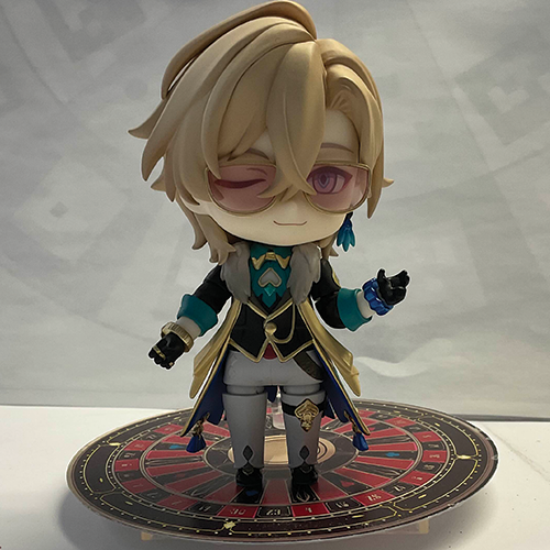 A better angle of the figure that shows its depth more. I chose this Aventurine figure because its my favorite character from one of my favorite video games. It was a gift from my mother that made me really happy to have.